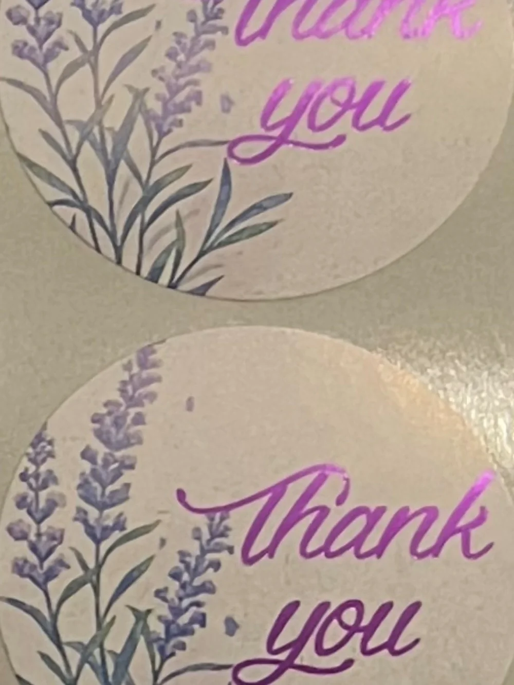 Thank You Round Sticker Seals - White with Blue Accent